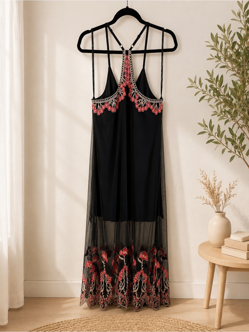 Alice + Olivia Black Satin Slip Dress - Picture 2 of 3